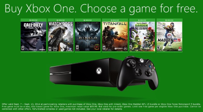 For A Limited Time Next Week, All Retail Xbox One’s Are Bundles