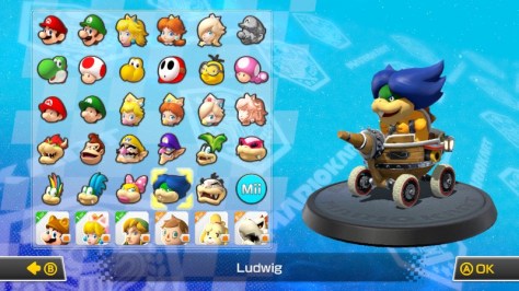 character select screen Mario Kart 8